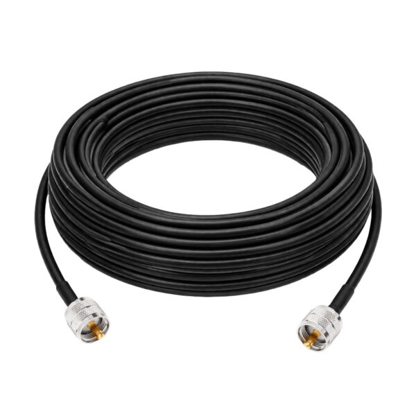 Кабель RG-58 C/U 15 метрів із роз'ємами UHF-male/UHF-male
