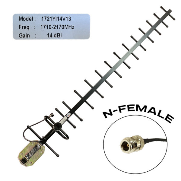 LTE / GSM спрямована Yagi антена BBT-1721YI14V13, 1710–2170МГц, 14 dBi, N-Female