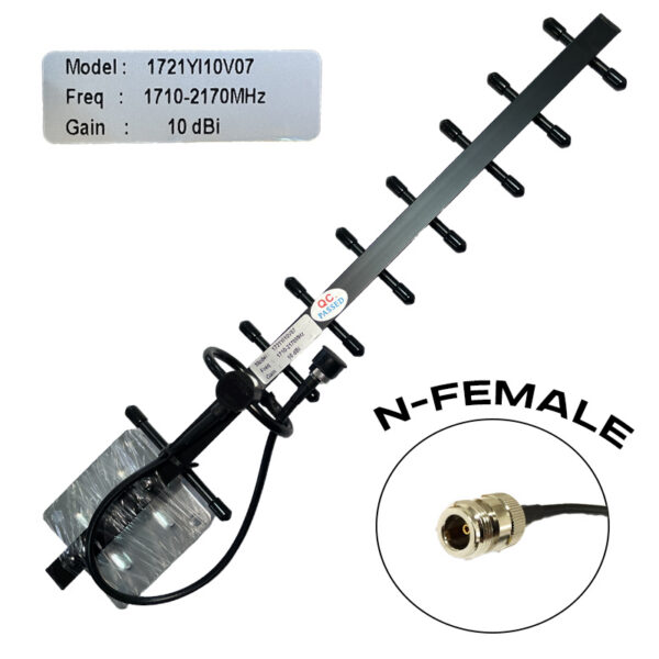LTE / GSM спрямована Yagi антена BBT-1721YI10V07, 1710–2170МГц, 10 dBi, N-Female